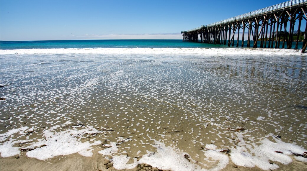 San Simeon Pier showing a beach