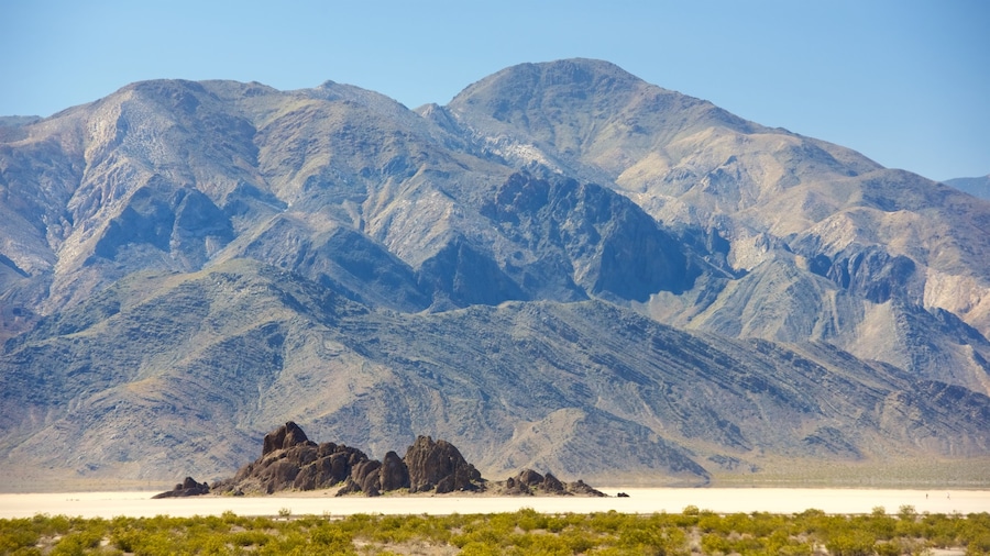 Racetrack Playa mostrando vistas al desierto, vistas de paisajes y montañas