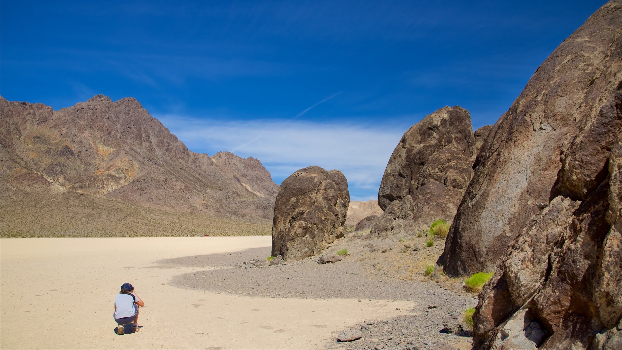 Death Valley featuring desert views and tranquil scenes as well as an individual child