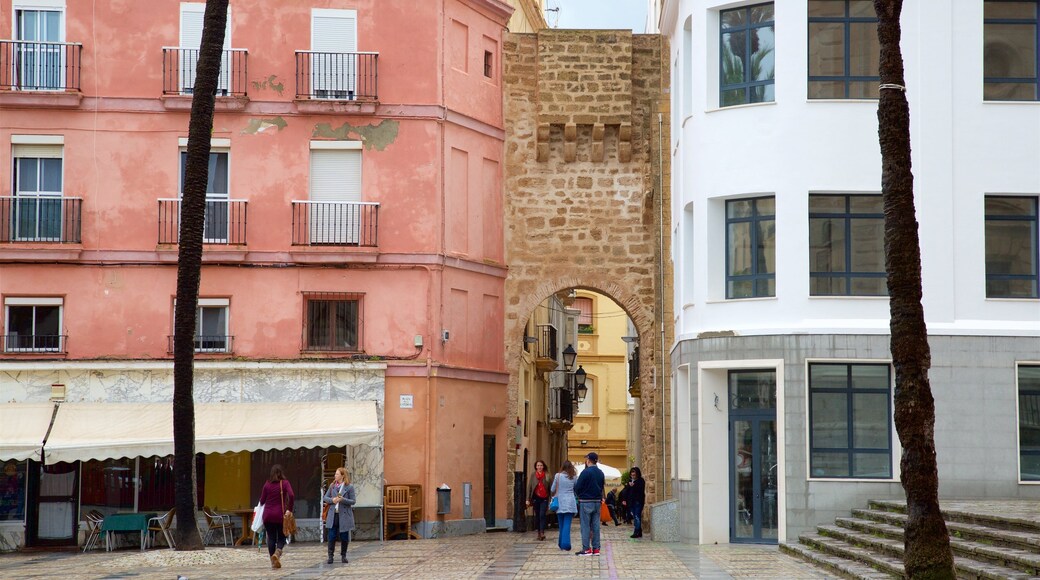 Cathedral Square showing a square or plaza and street scenes