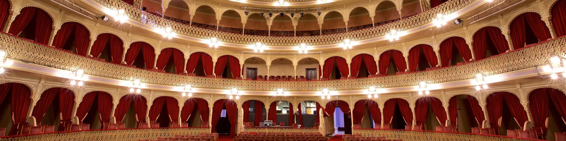 El Gran Teatro Falla which includes theater scenes and interior views