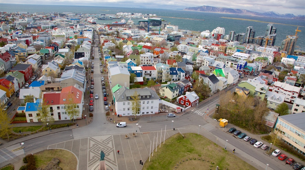 Reykjavik which includes landscape views, general coastal views and a city