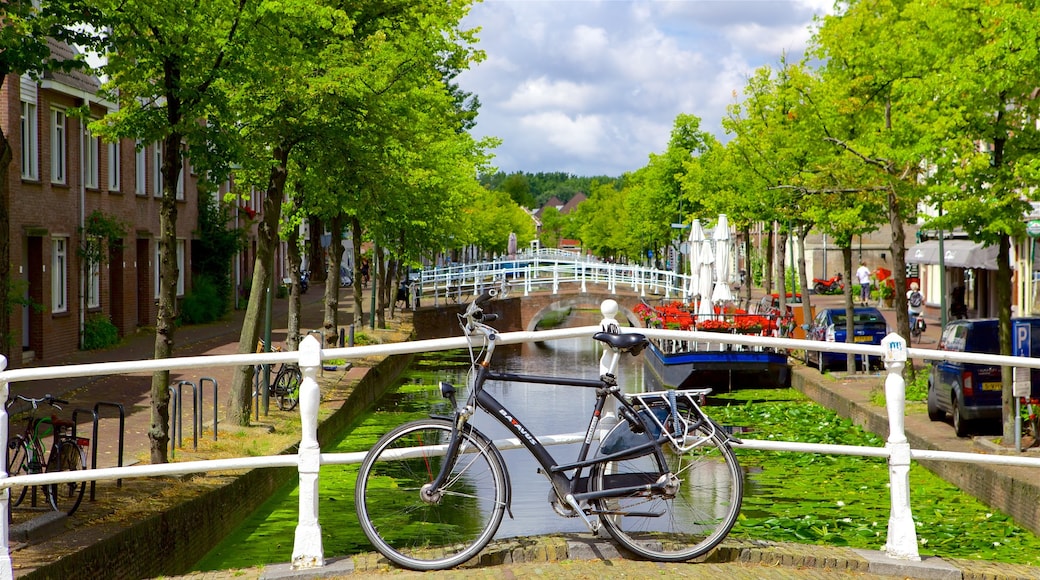 The Hague showing street scenes, road cycling and a river or creek