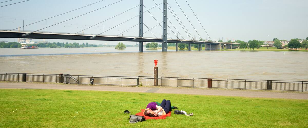 เส้นทางเดินพักผ่อนไรน์ ซึ่งรวมถึง สะพาน, แม่น้ำหรือลำธาร และ สวนสาธารณะ