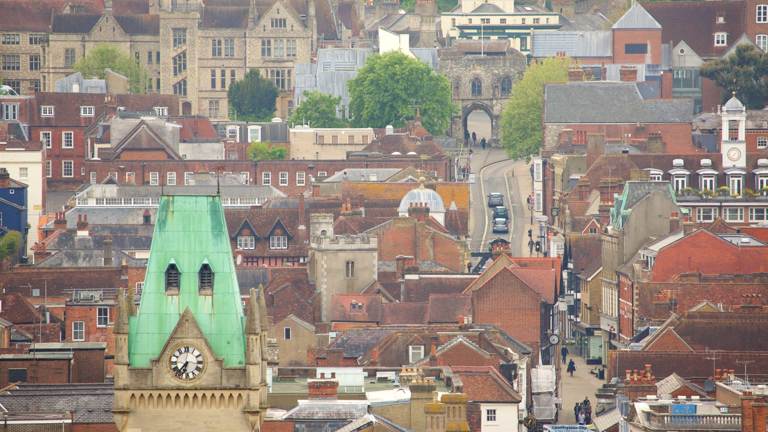 Hampshire som omfatter en lille by eller en landsby og kulturarvsgenstande