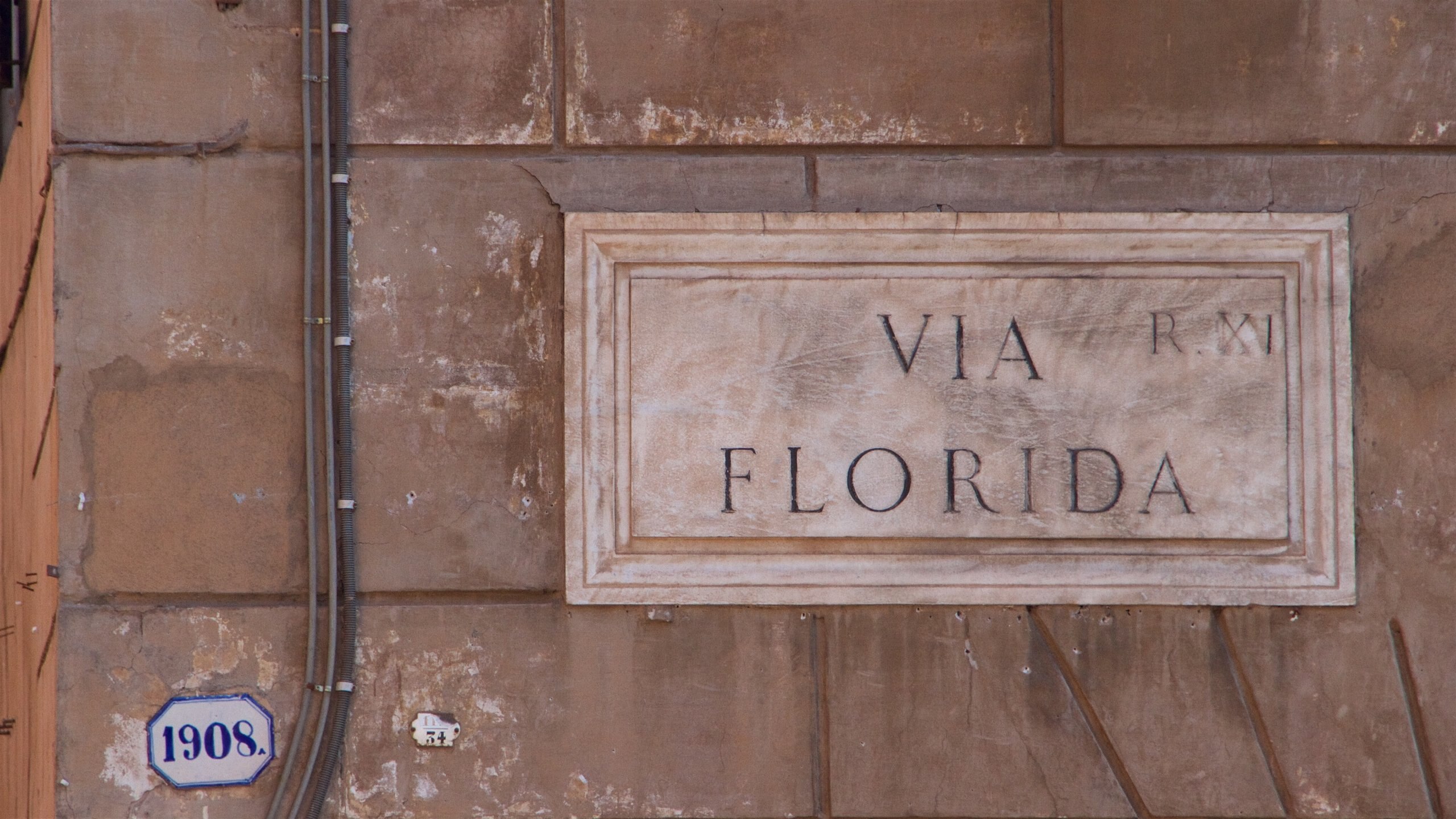 Rome showing signage and heritage elements