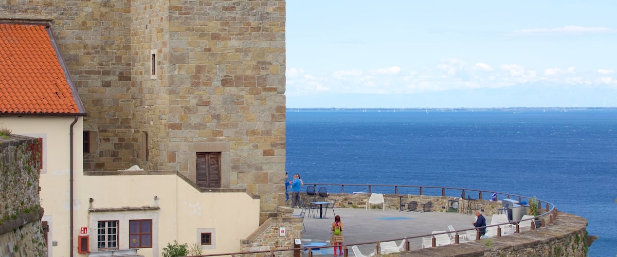 Castello di San Giusto featuring general coastal views, château or palace and views