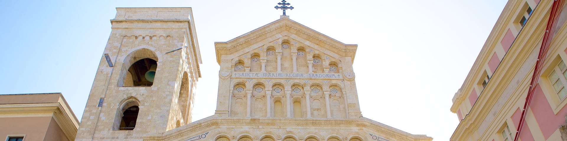 Cagliari Cathedral which includes heritage architecture, a church or cathedral and religious aspects