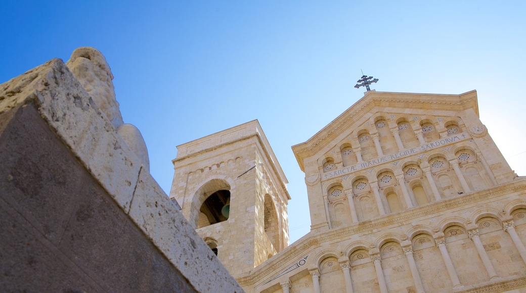 Cagliari Cathedral which includes a church or cathedral, religious aspects and heritage architecture