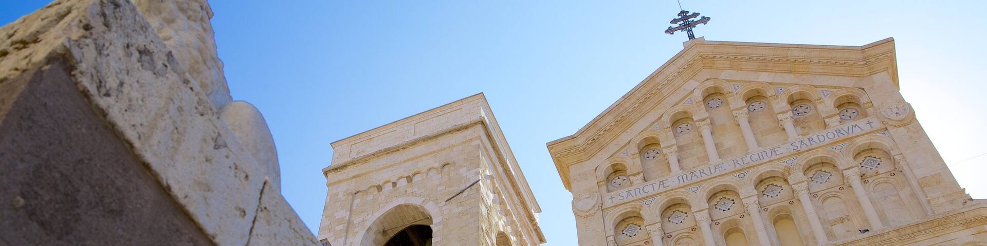 Cagliari Cathedral featuring a church or cathedral, religious elements and heritage architecture
