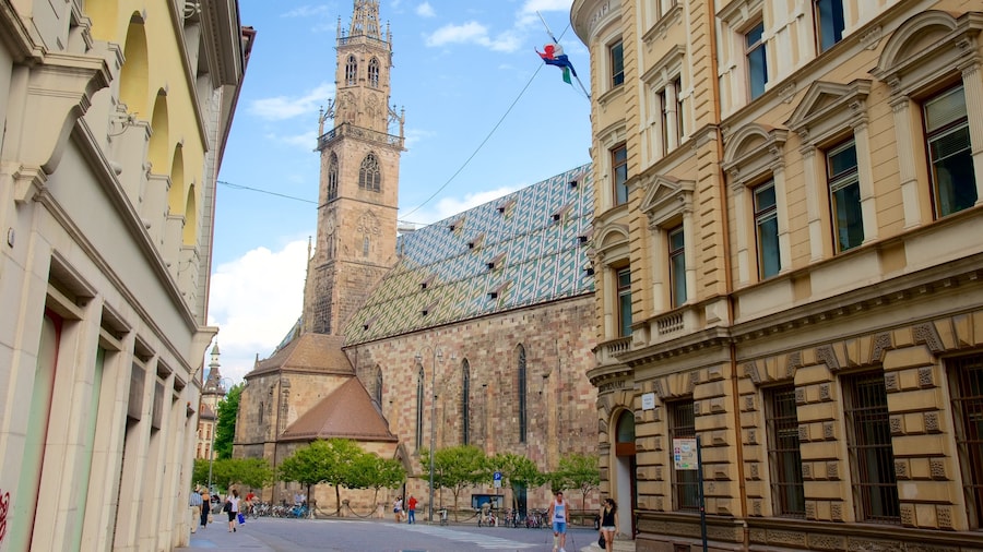Catedral de Bolzano que incluye una iglesia o catedral y escenas urbanas