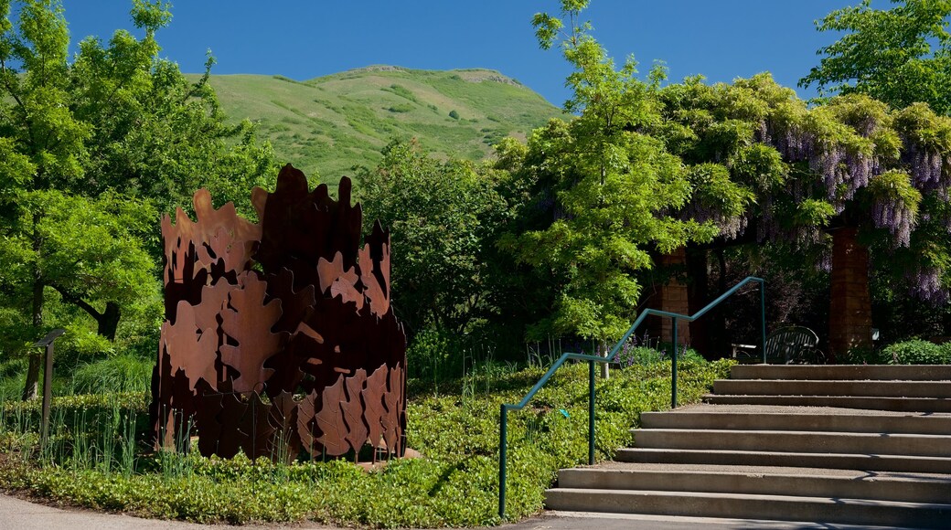 Red Butte Garden and Arboreteum featuring a park and outdoor art