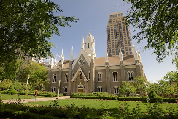 Salt Lake Assembly Hall mettant en vedette jardin et patrimoine architectural