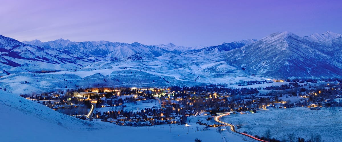 Sun Valley featuring a small town or village, snow and landscape views