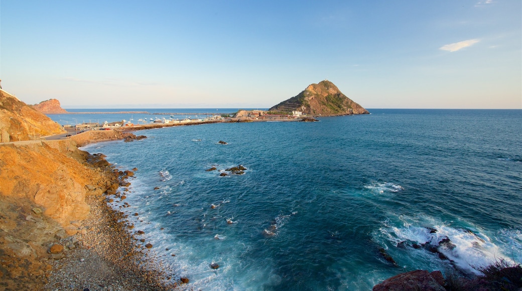 El Faro Lighthouse featuring rocky coastline, landscape views and general coastal views