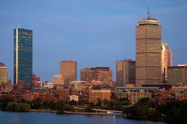 Prudential Tower das einen zentrales GeschÀftsviertel, Stadt und Hochhaus