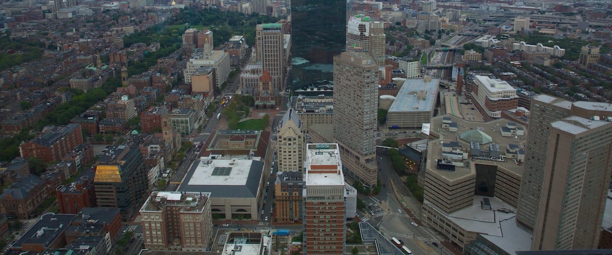 Prudential Tower featuring a high rise building, a city and skyline