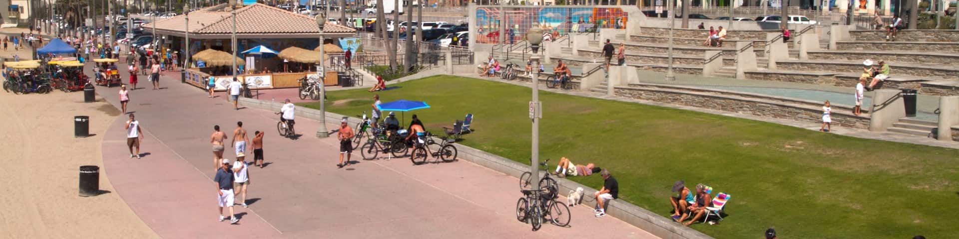 ハンチントンビーチ 表示 都市, ストリート シーン と 常夏の風景