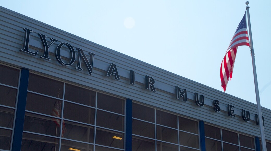 Lyon Air Museum featuring signage