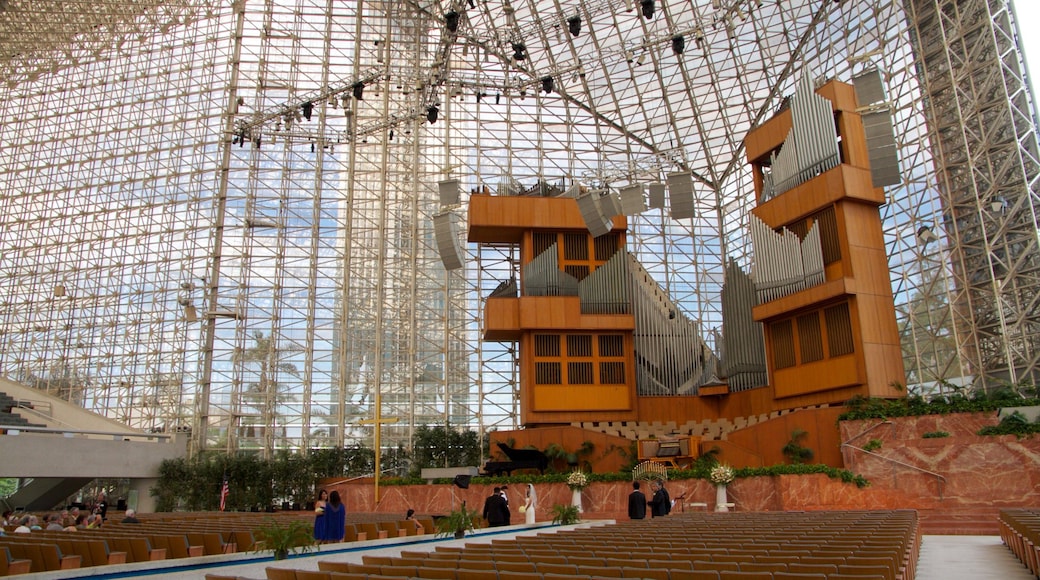 Crystal Cathedral showing a church or cathedral, interior views and religious elements