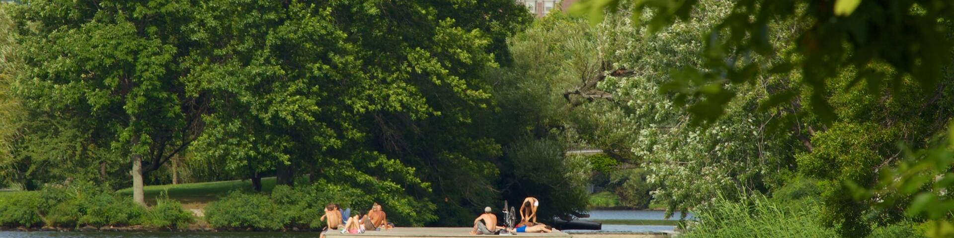 Massachusetts featuring landscape views, a lake or waterhole and a city