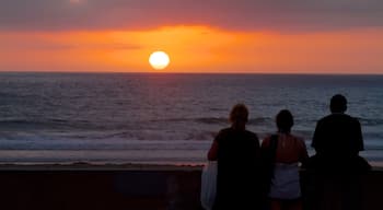 Pacific Beach Park featuring landscape views, a sunset and a beach