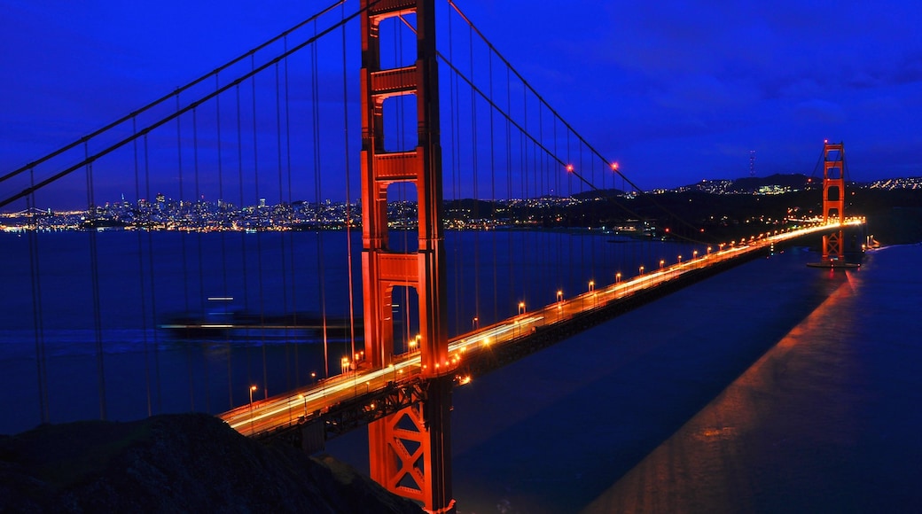 San Francisco showing general coastal views, night scenes and a city
