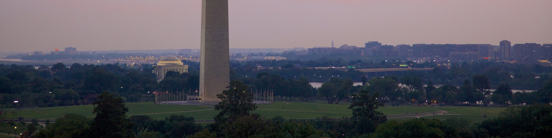 Washington Monument featuring a monument and a sunset