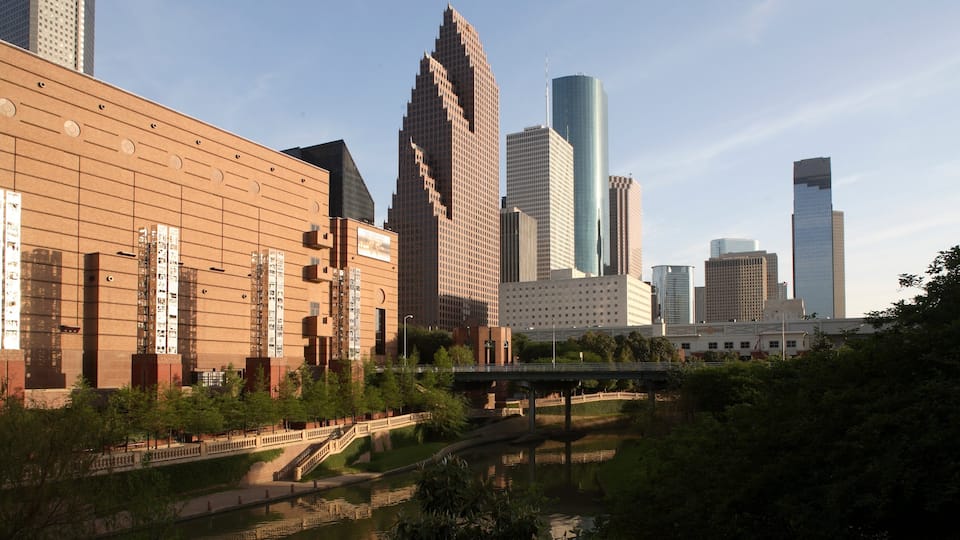Houston bevat skyline, een stad en steden