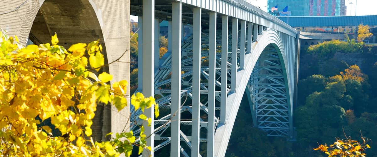 Niagara Falls which includes modern architecture and a bridge