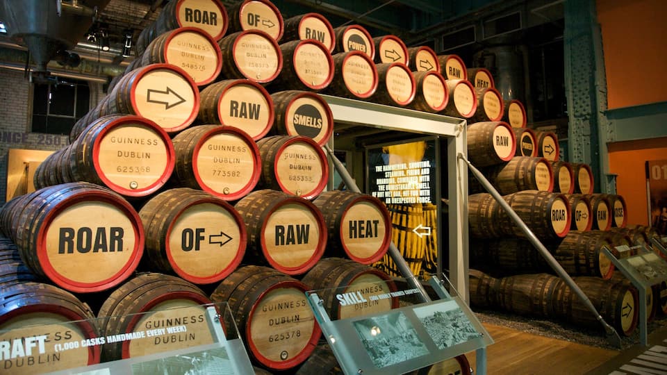 Guinness Storehouse which includes interior views and drinks or beverages