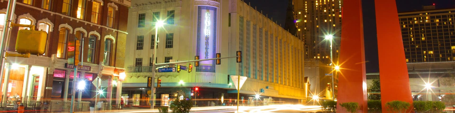 San Antonio showing night scenes and a city