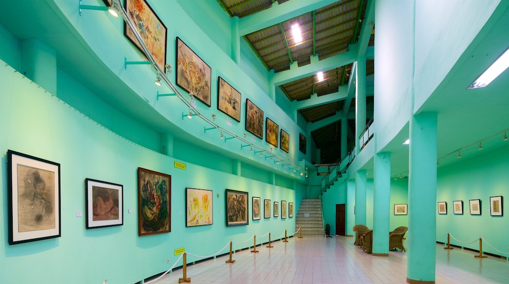 Museo Affandi mostrando arte e vista interna