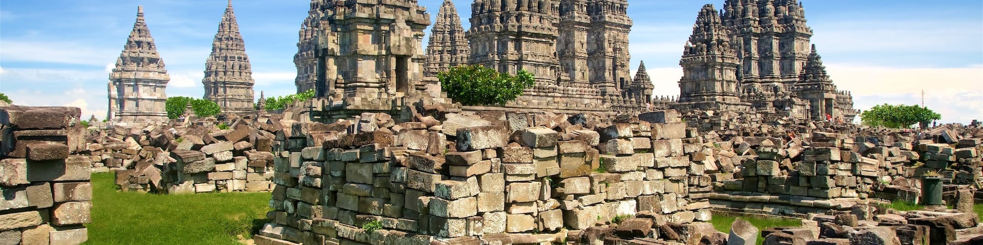 Prambanan Temple showing heritage architecture and building ruins