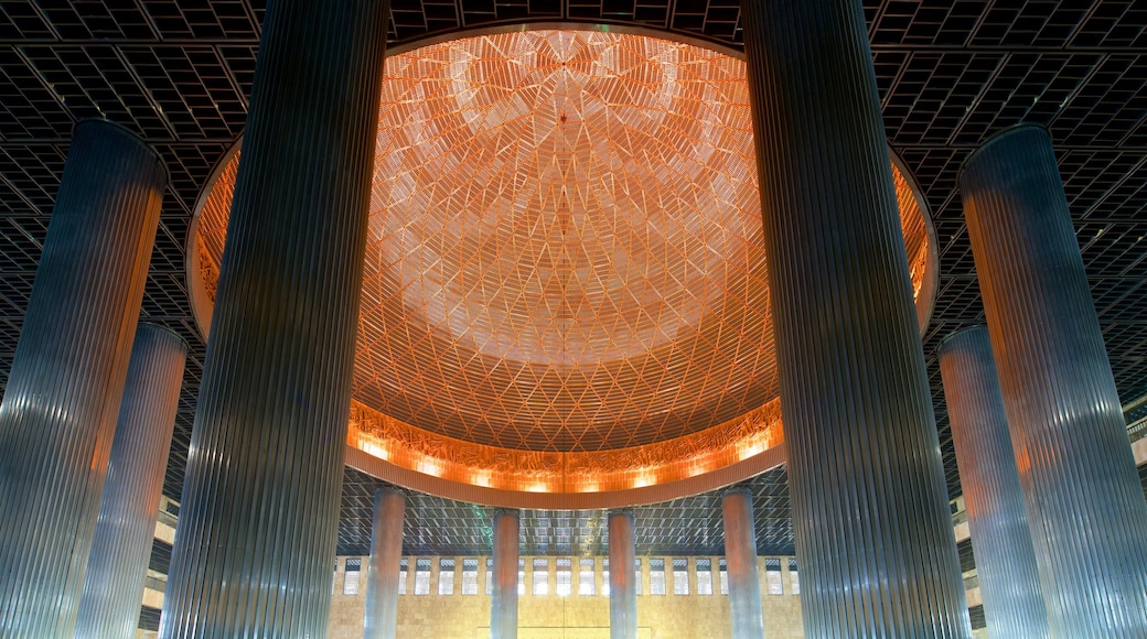 Istiqlal Mosque which includes heritage architecture and interior views