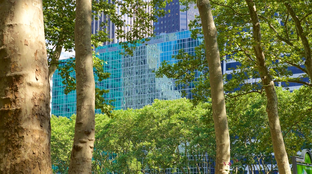 Bryant Park montrant ville