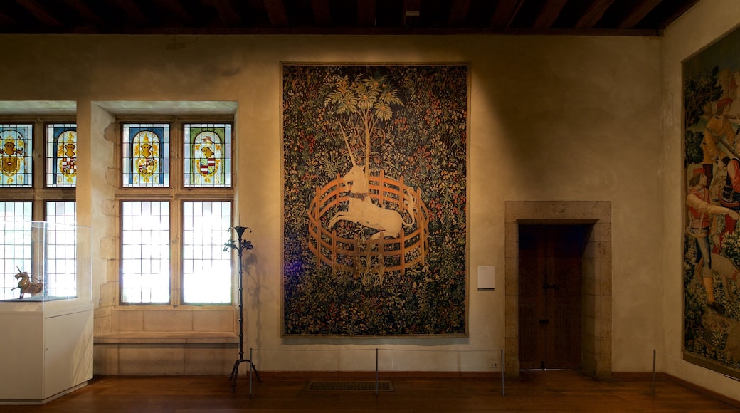 The Cloisters showing heritage elements, interior views and art