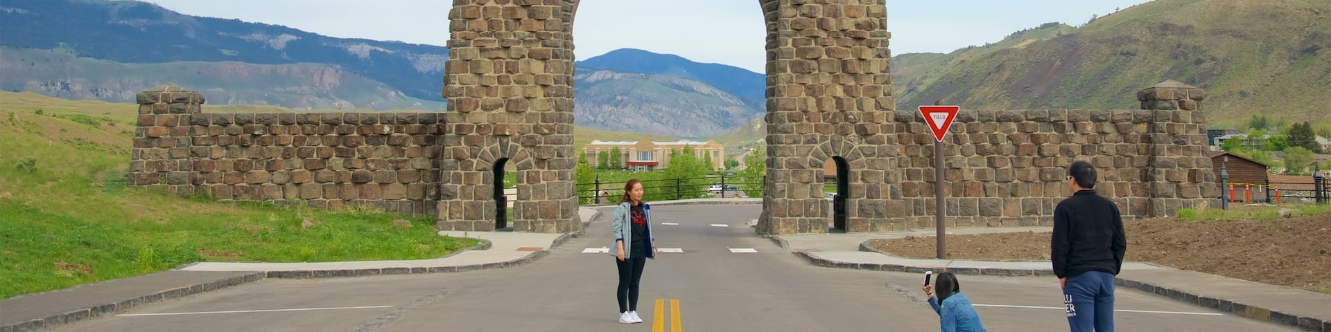 Central Montana showing heritage elements as well as a small group of people