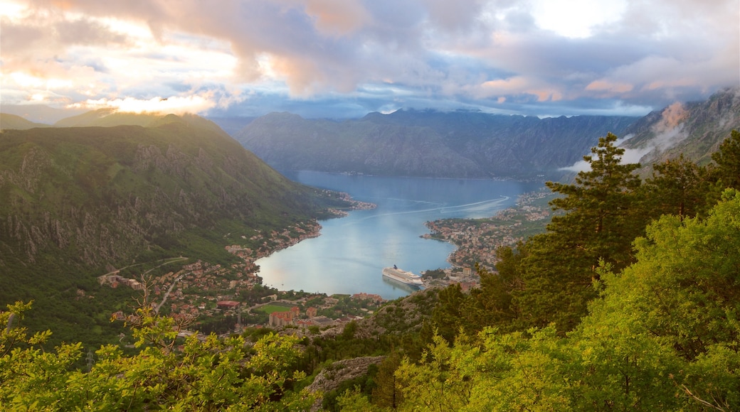 Kotor que incluye vista panorámica, una ciudad costera y vista general a la costa