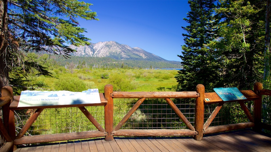 Taylor Creek Visitor Center featuring signage, views and tranquil scenes