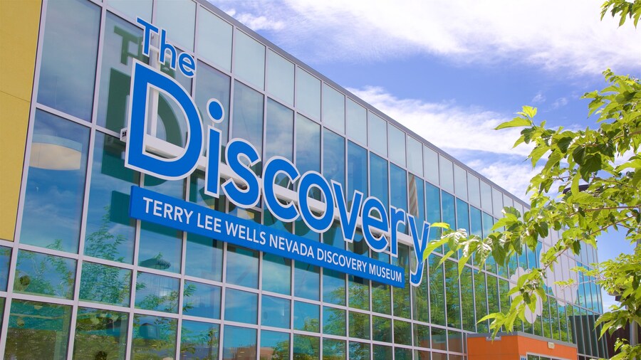 Exterior view of The Discovery Museum in Reno, Nevada, showcasing its vibrant design.