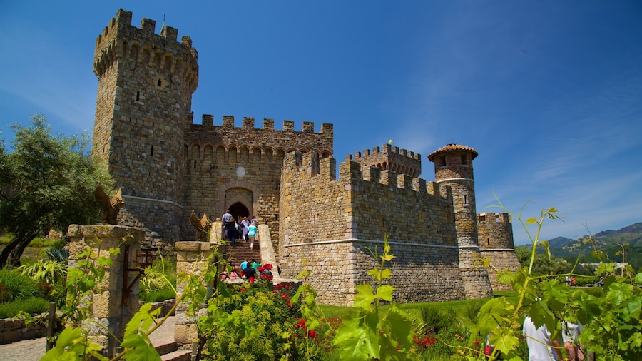 Castello di Amorosa og byder på vilde blomster, kulturarvsgenstande og en kirke eller en katedral