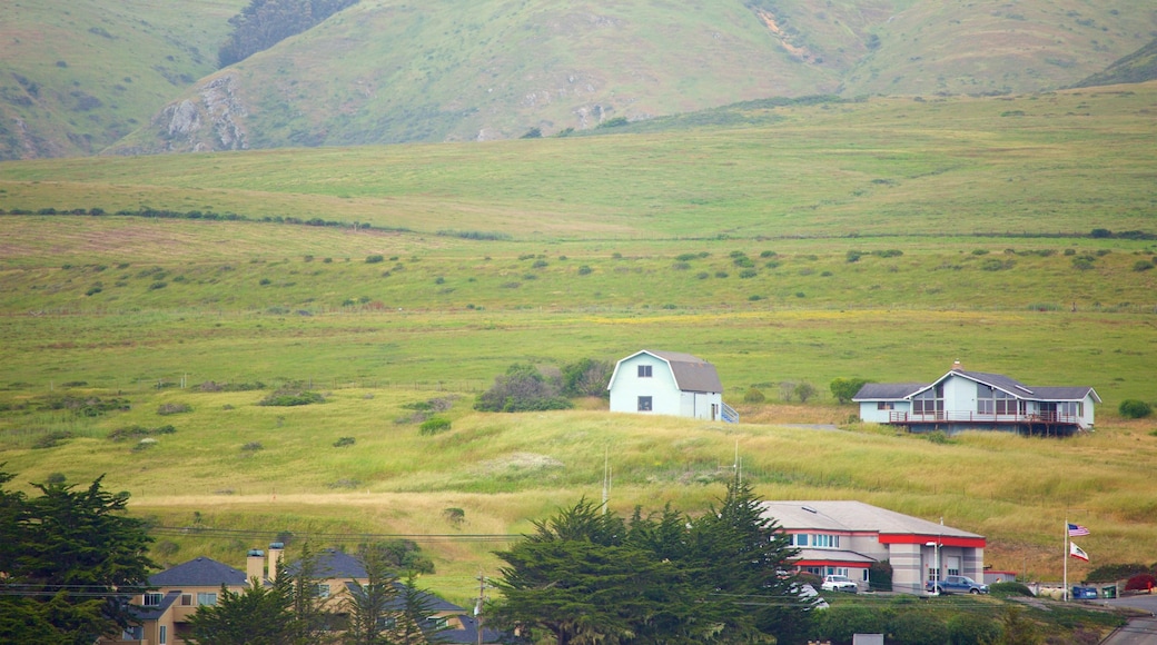 Bodega Bay ofreciendo una pequeña ciudad o aldea y escenas tranquilas