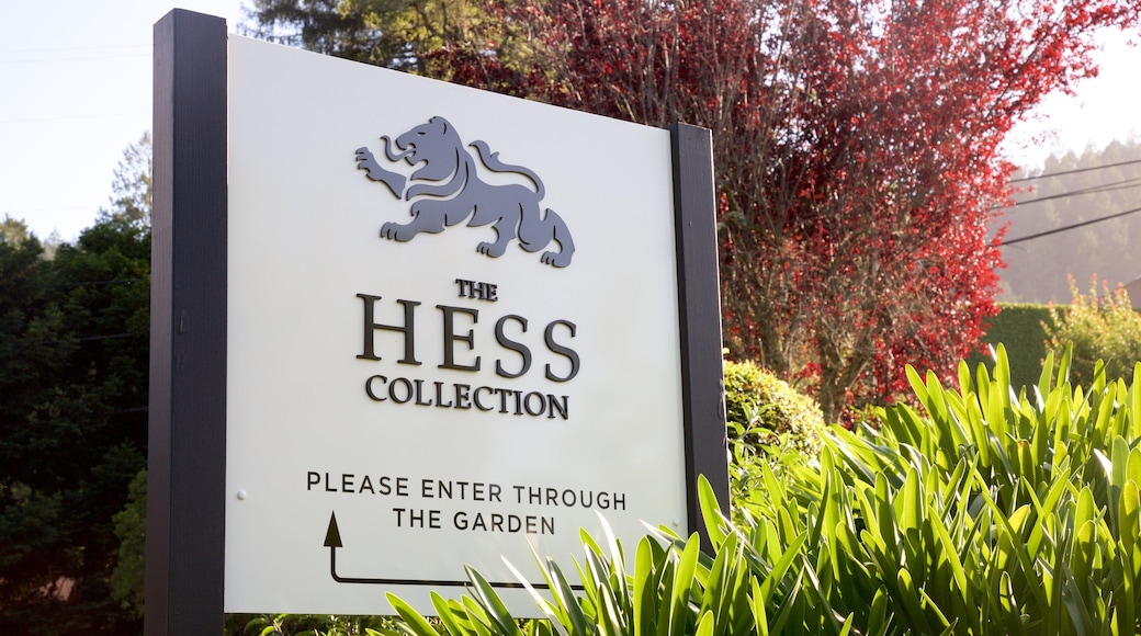 Hess Collection featuring signage