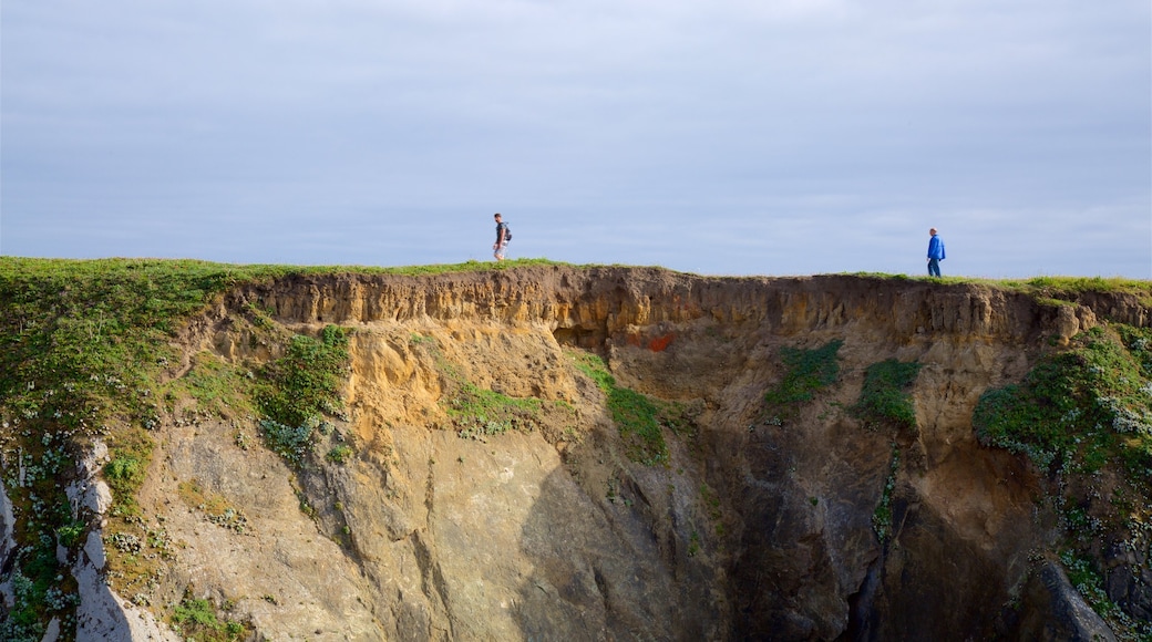 Mendocino Headlands State Park welches beinhaltet schroffe Küste sowie einzelner Mann