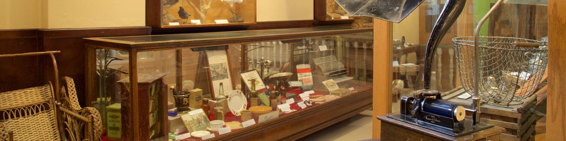 Revelstoke Museum and Archives featuring heritage elements and interior views