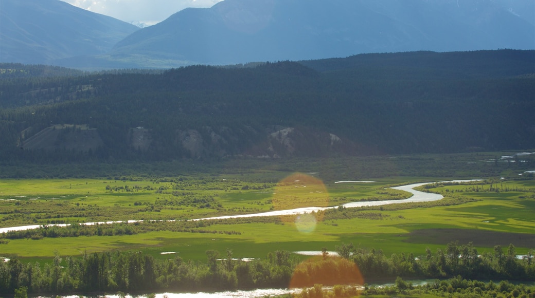 Radium Hot Springs which includes landscape views, a river or creek and tranquil scenes