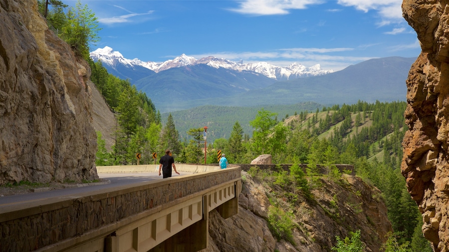 Nationaal park Kootenay toont vredige uitzichten en ook een man