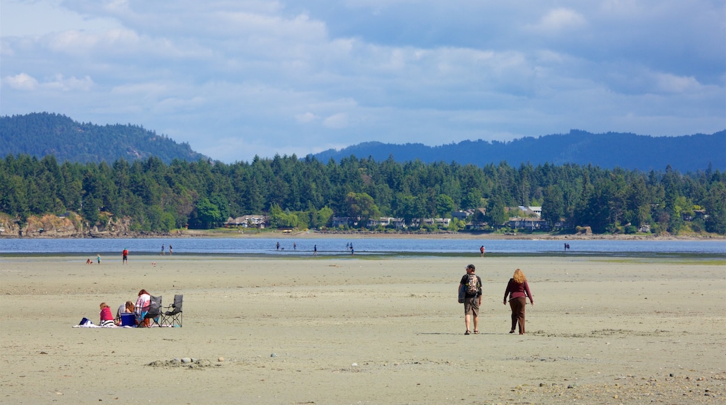 Rathtrevor Beach Provincial Park featuring a sandy beach, tranquil scenes and a lake or waterhole