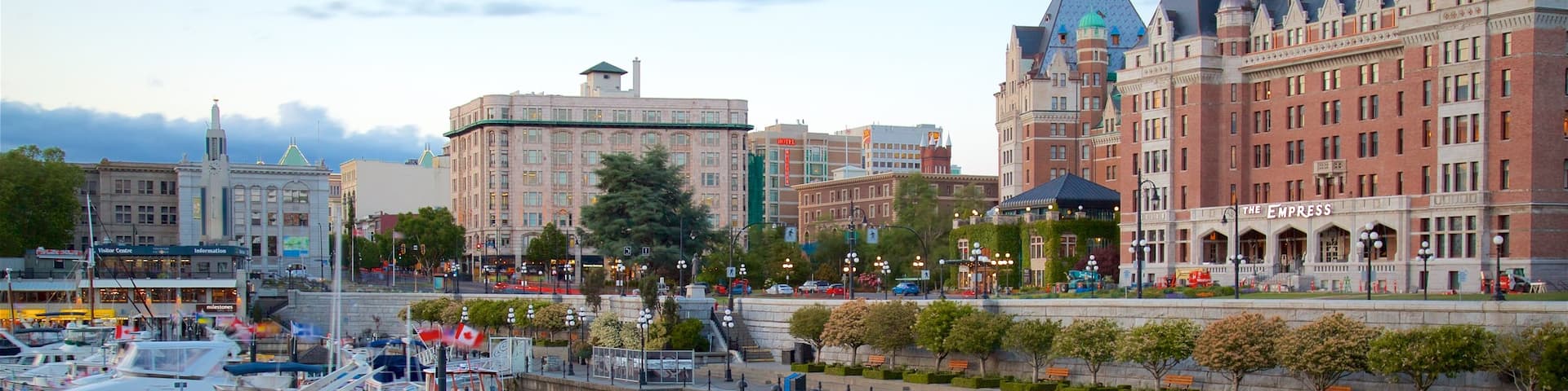 Victoria Harbour featuring heritage elements and a bay or harbor